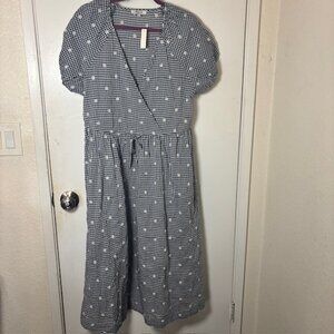 Madewell Black and White Gingham Midi Dress